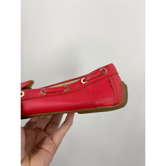 Talbots Easton Red Leather Tassel Driving Moccasin Loafer Shoe Sz 9 - Picture 8 of 13